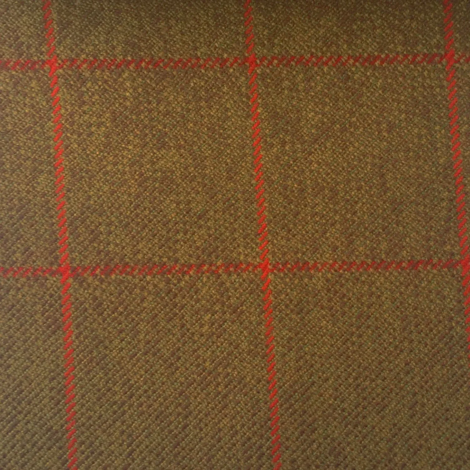 Light Brown And Green With Red Check Country Tweed Jacketing