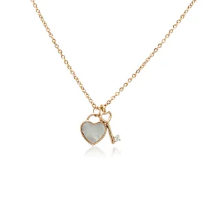 Lock & Key Mother of Pearl Necklace