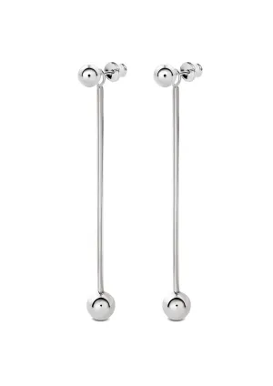 Long Bomb Swinger Earrings Silver