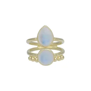 Lucia 14K Gold Rainbow Moonstone