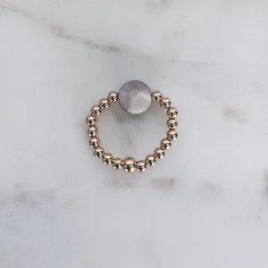 MAC & RY JEWELRY - 14K GOLD FILL BEADED MOONSTONE RING