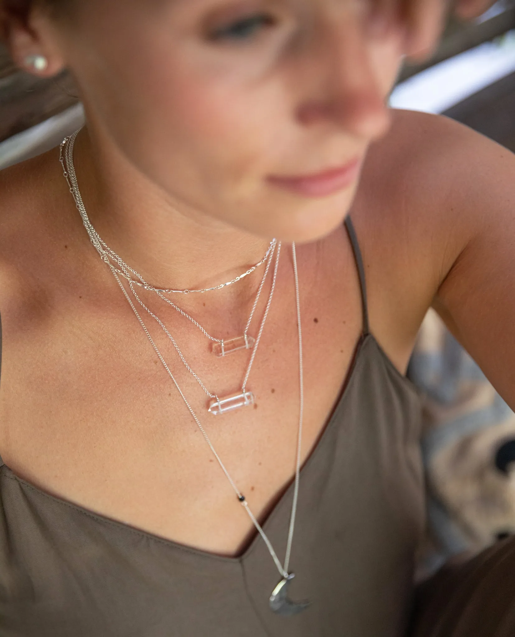 Master Healer Double Terminated Point Necklace | Sterling