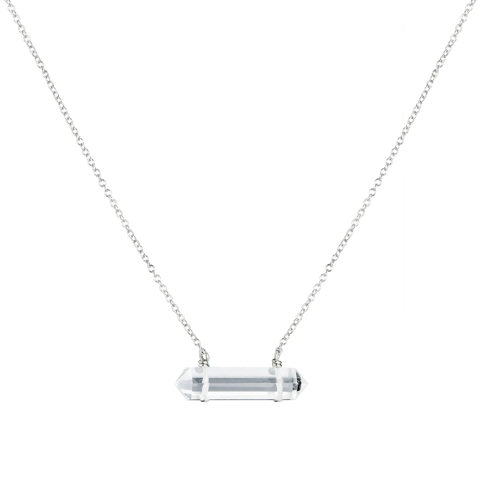 Master Healer Double Terminated Point Necklace | Sterling