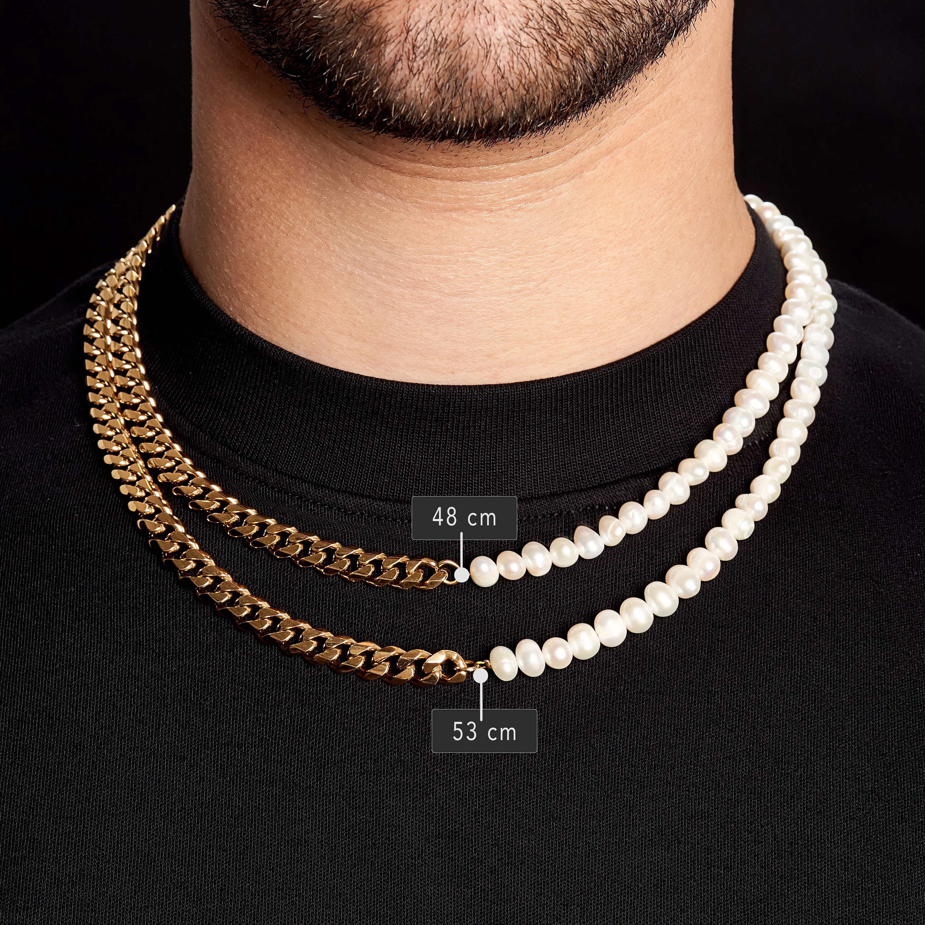 Mens Pearl Necklace - 6mm