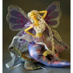 Mermaid Tail Doll  with Butterfly Wings  Lilac, small