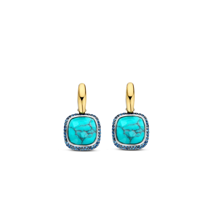 Milano Turquoise Drop Earrings - Gold - 7968TQ