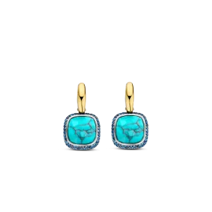 Milano Turquoise Drop Earrings - Gold - 7968TQ