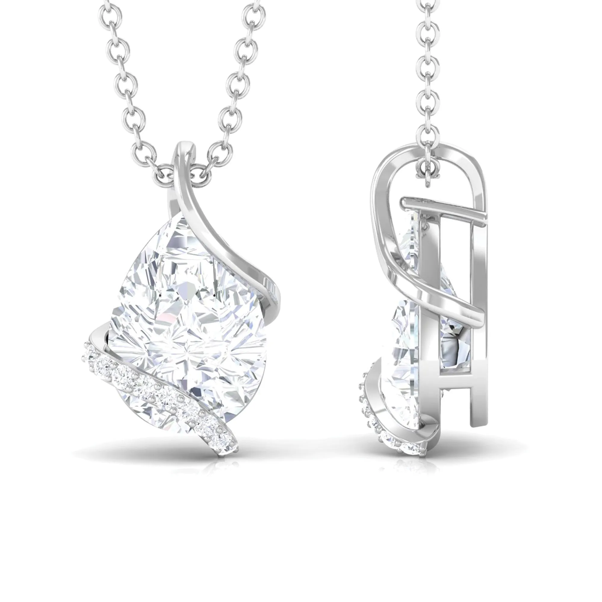 Minimal Moissanite Solitaire Pendant
