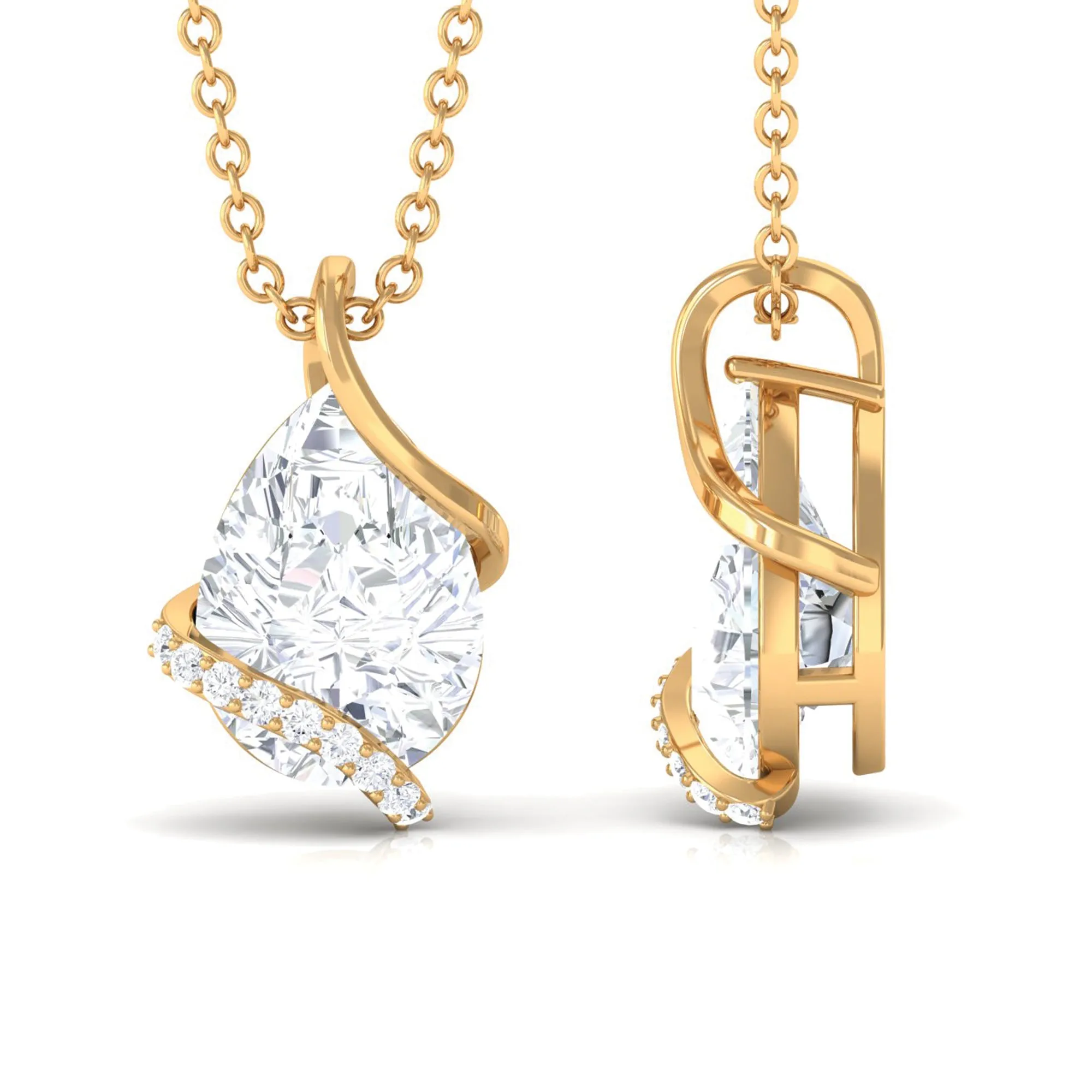 Minimal Moissanite Solitaire Pendant