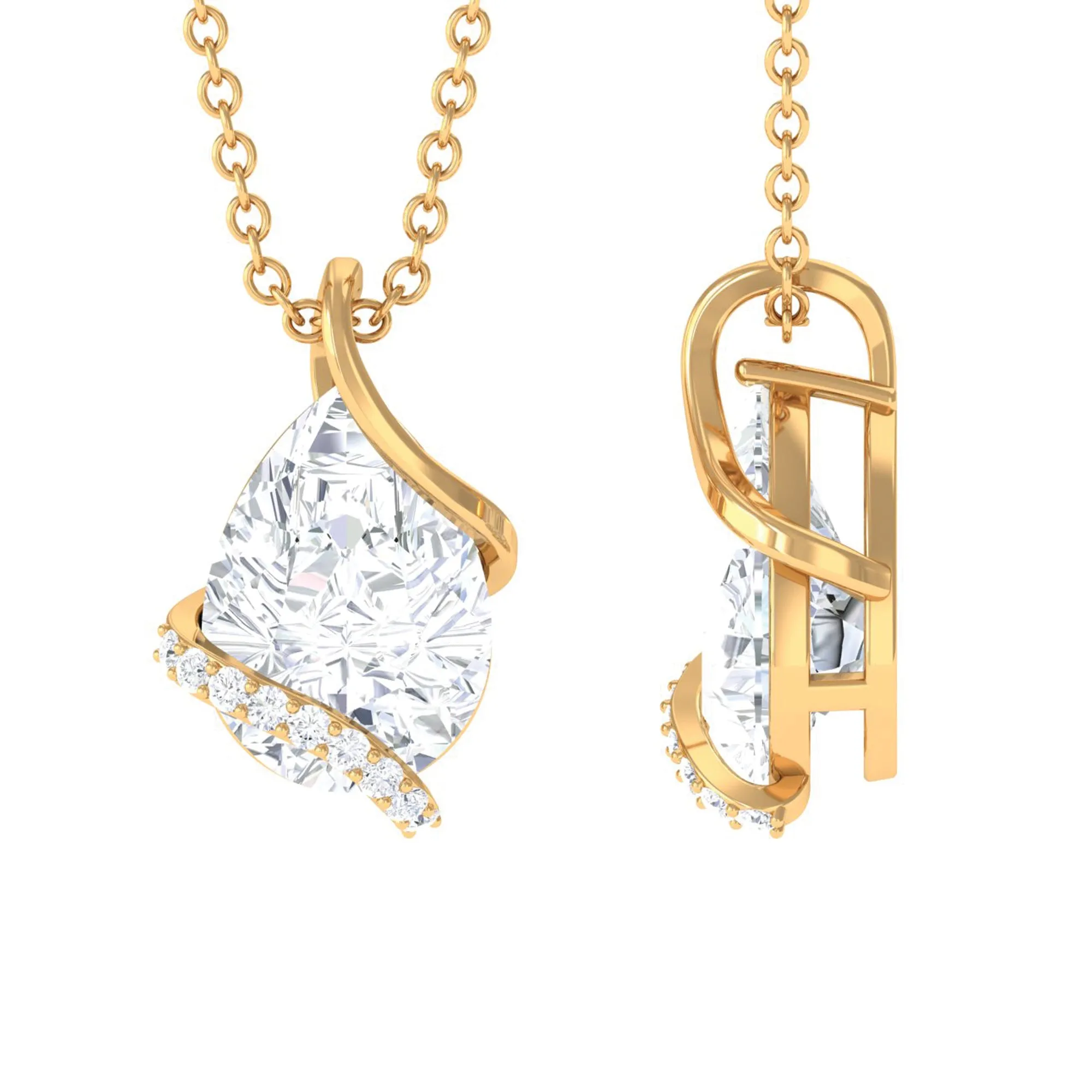 Minimal Moissanite Solitaire Pendant