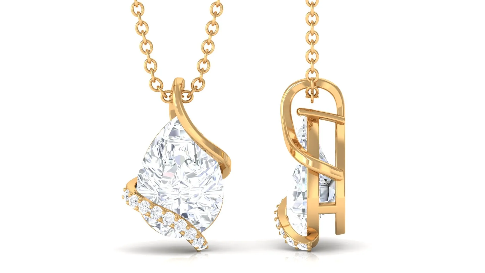Minimal Moissanite Solitaire Pendant