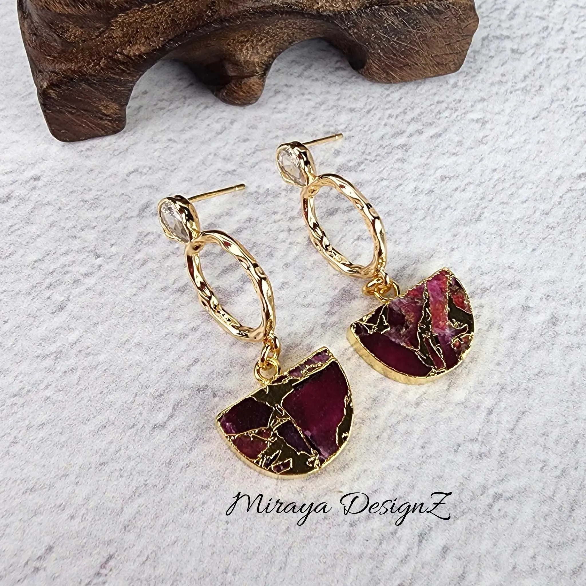 Mojave Turquoise Pink Drop Earring