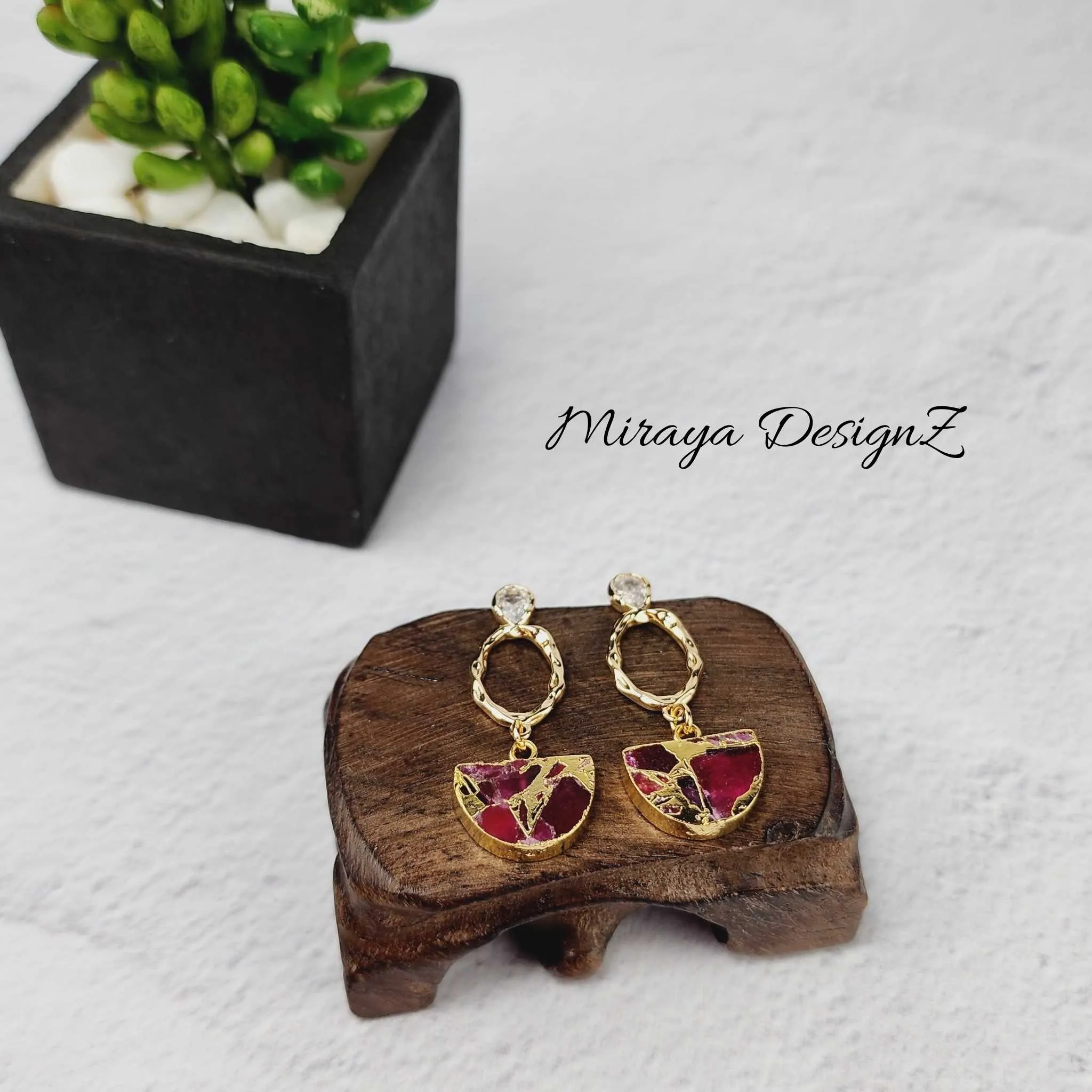 Mojave Turquoise Pink Drop Earring