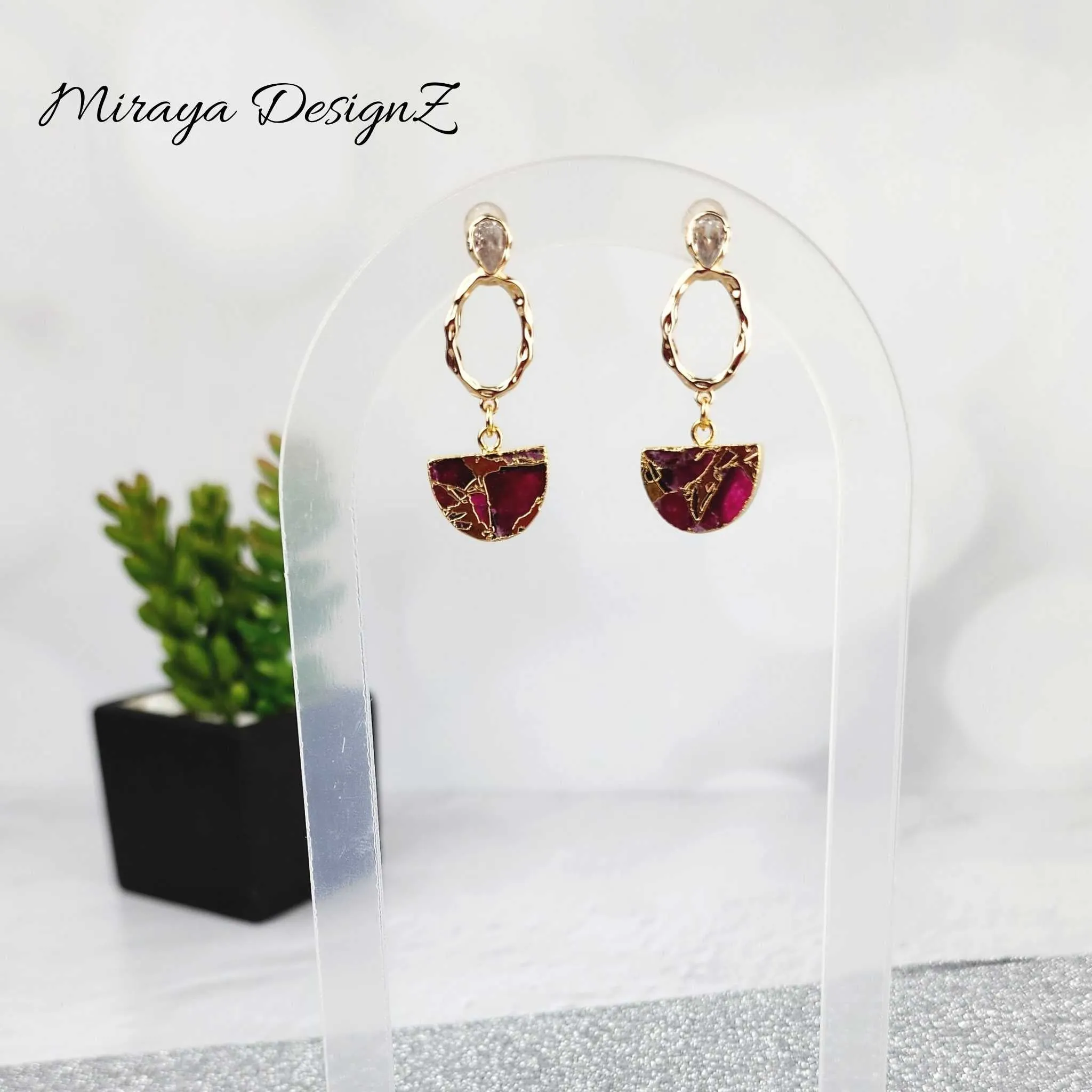 Mojave Turquoise Pink Drop Earring