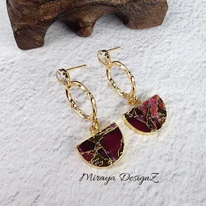 Mojave Turquoise Pink Drop Earring