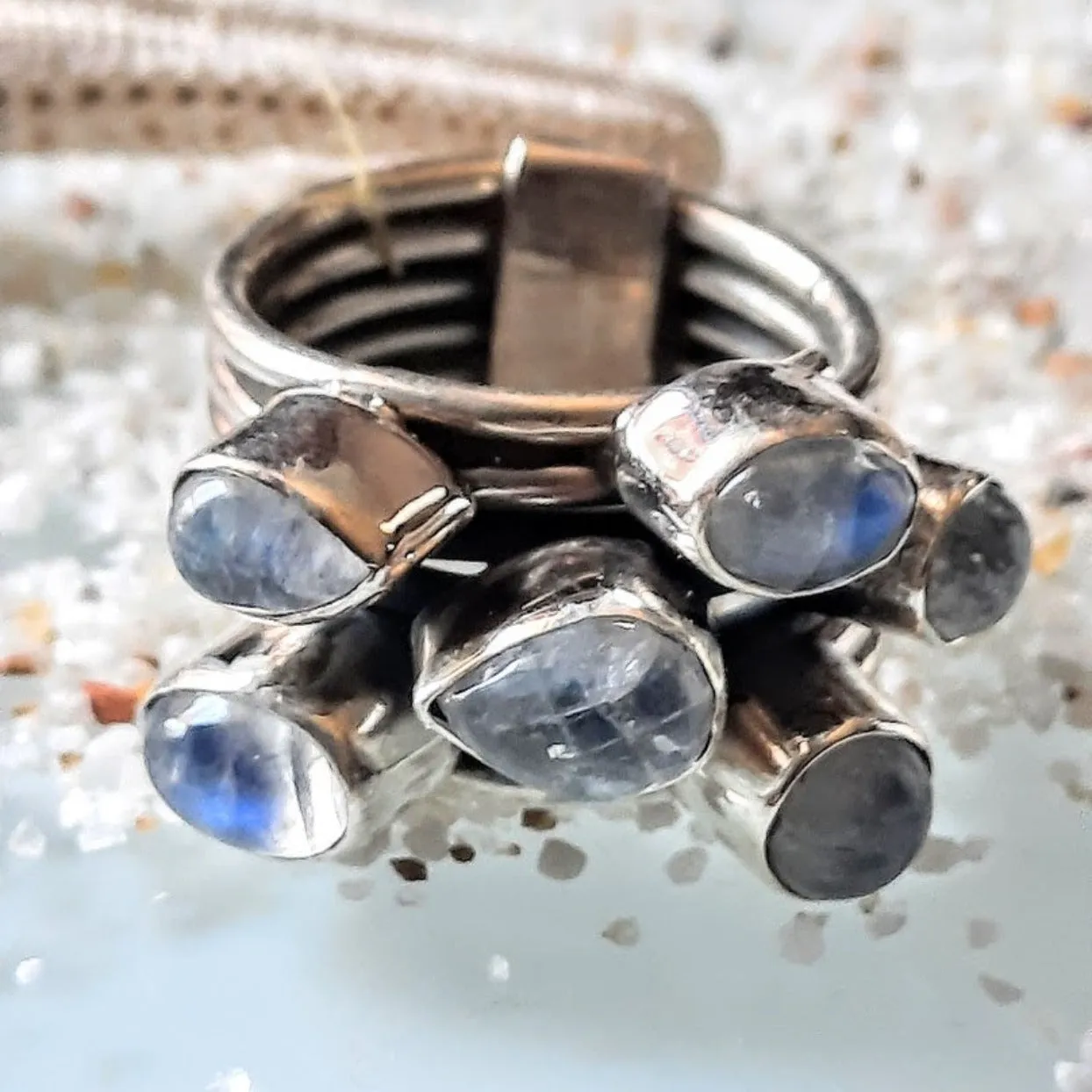 MOON STACK - MOONSTONE STACK 925 RINGS