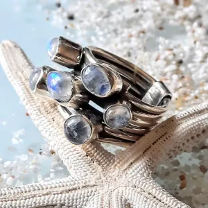 MOON STACK - MOONSTONE STACK 925 RINGS