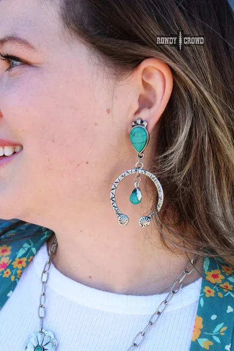 Moonshine Turquoise Silver Earrings - Cowgirl Jewelry