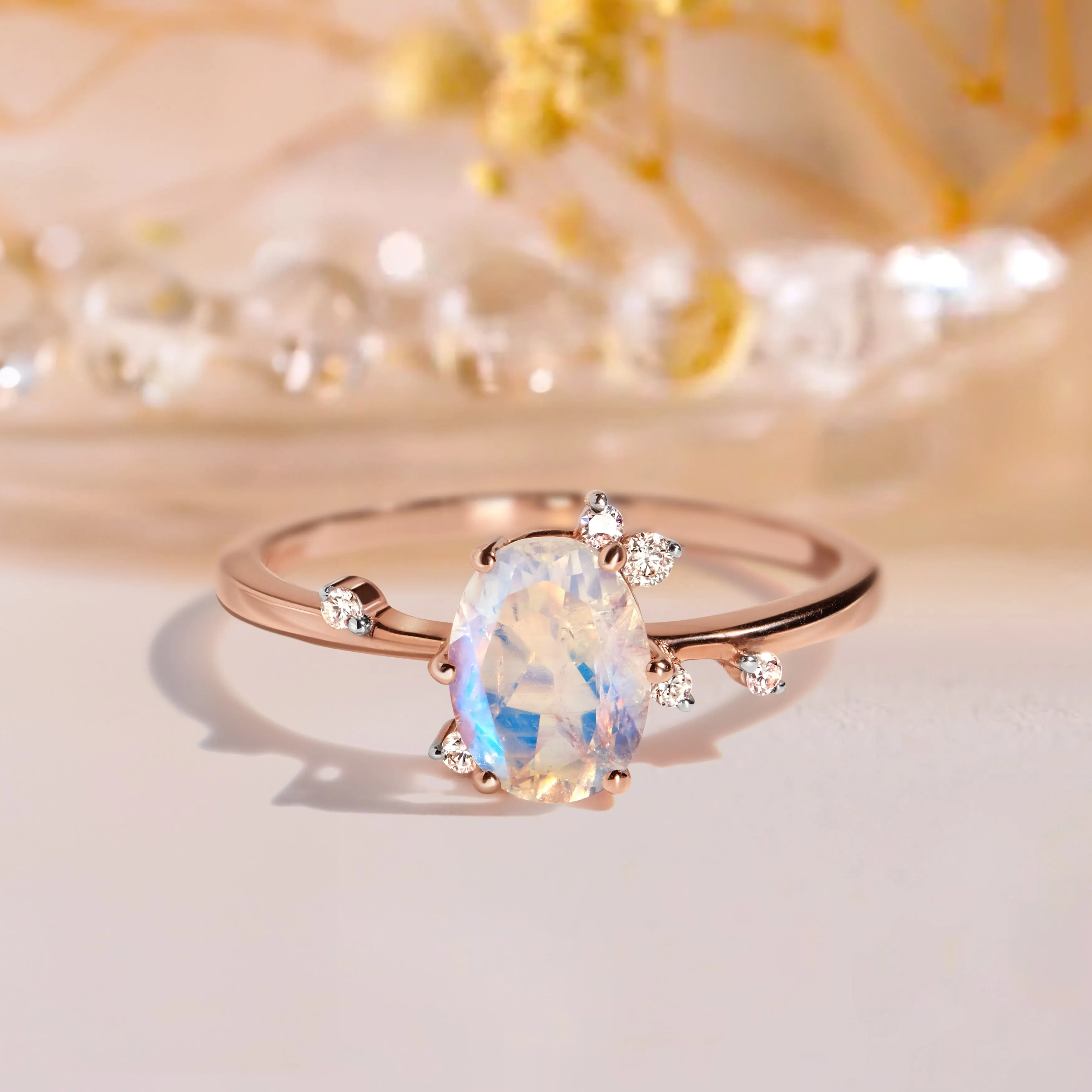 Moonstone Lab Diamond Ring - Muse