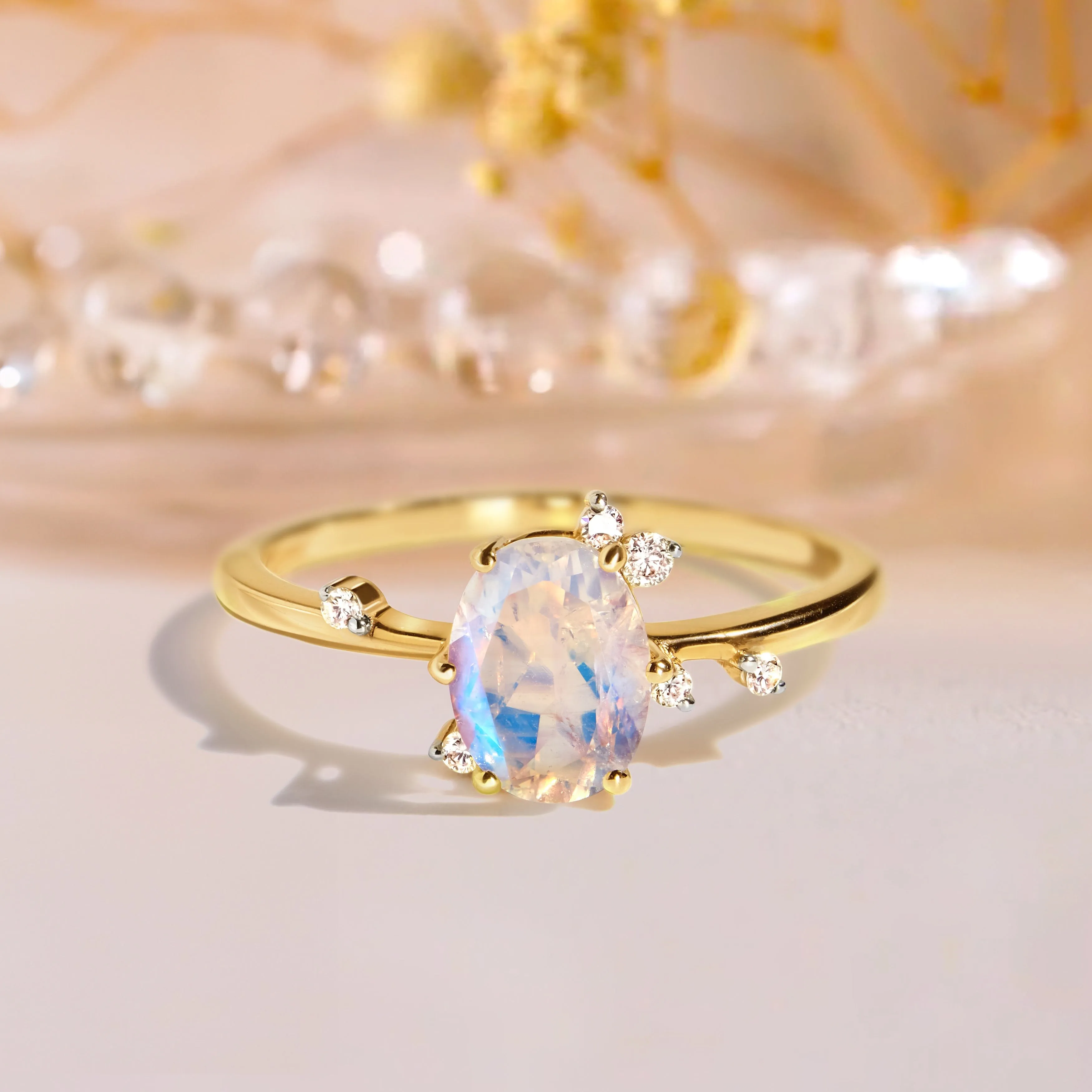 Moonstone Lab Diamond Ring - Muse