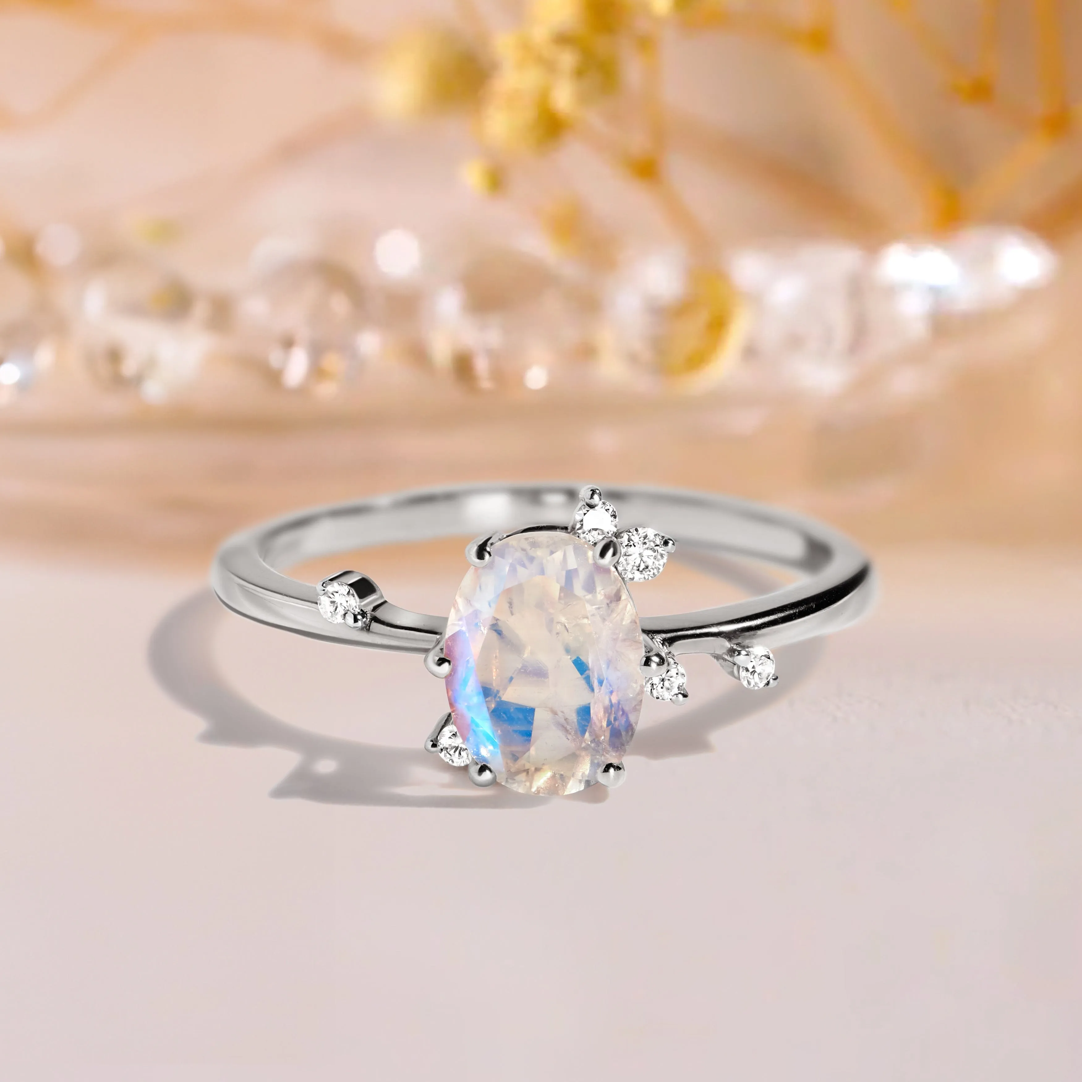 Moonstone Lab Diamond Ring - Muse