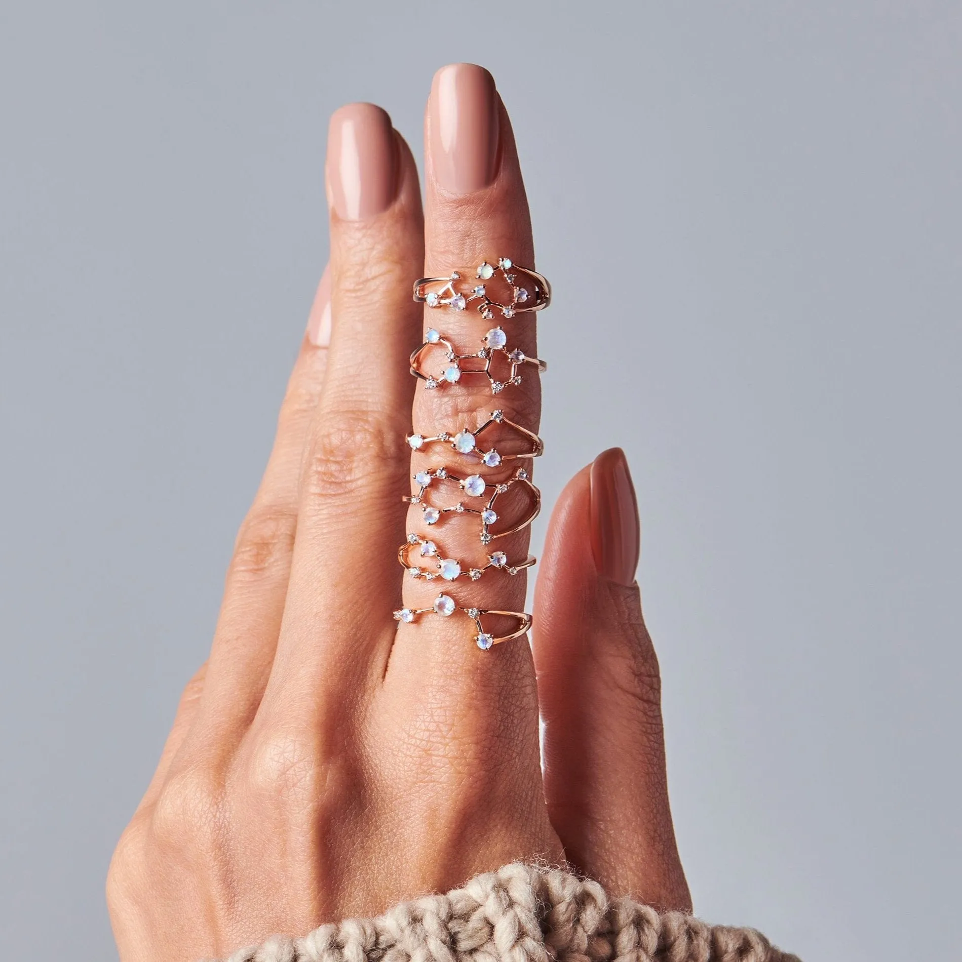 Moonstone Ring - Gemini Zodiac Constellation