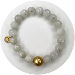 Moonstone with Hammered Gold Accent
