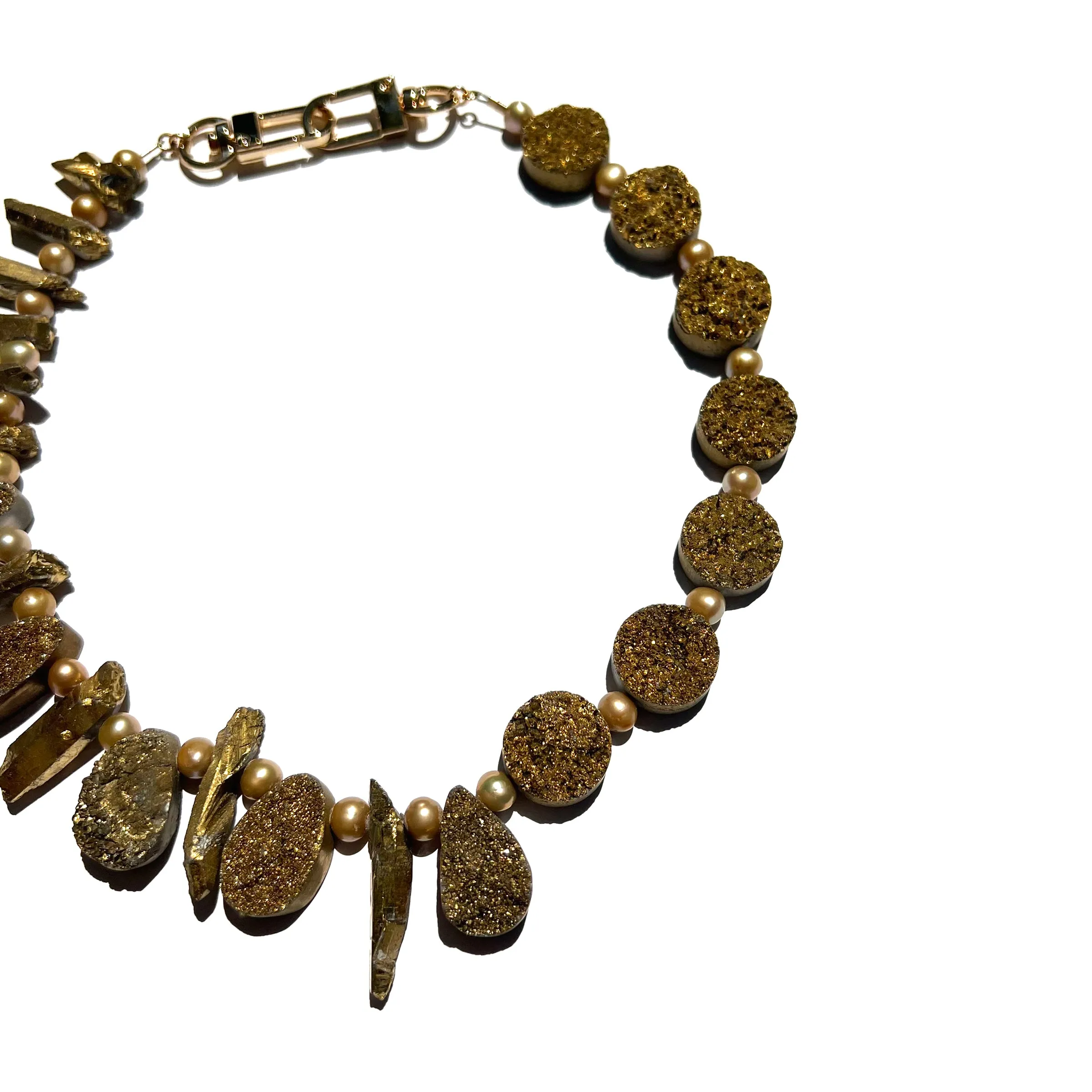 MPR x IMAGINARIUM: Gold Pearl Druzy Necklace