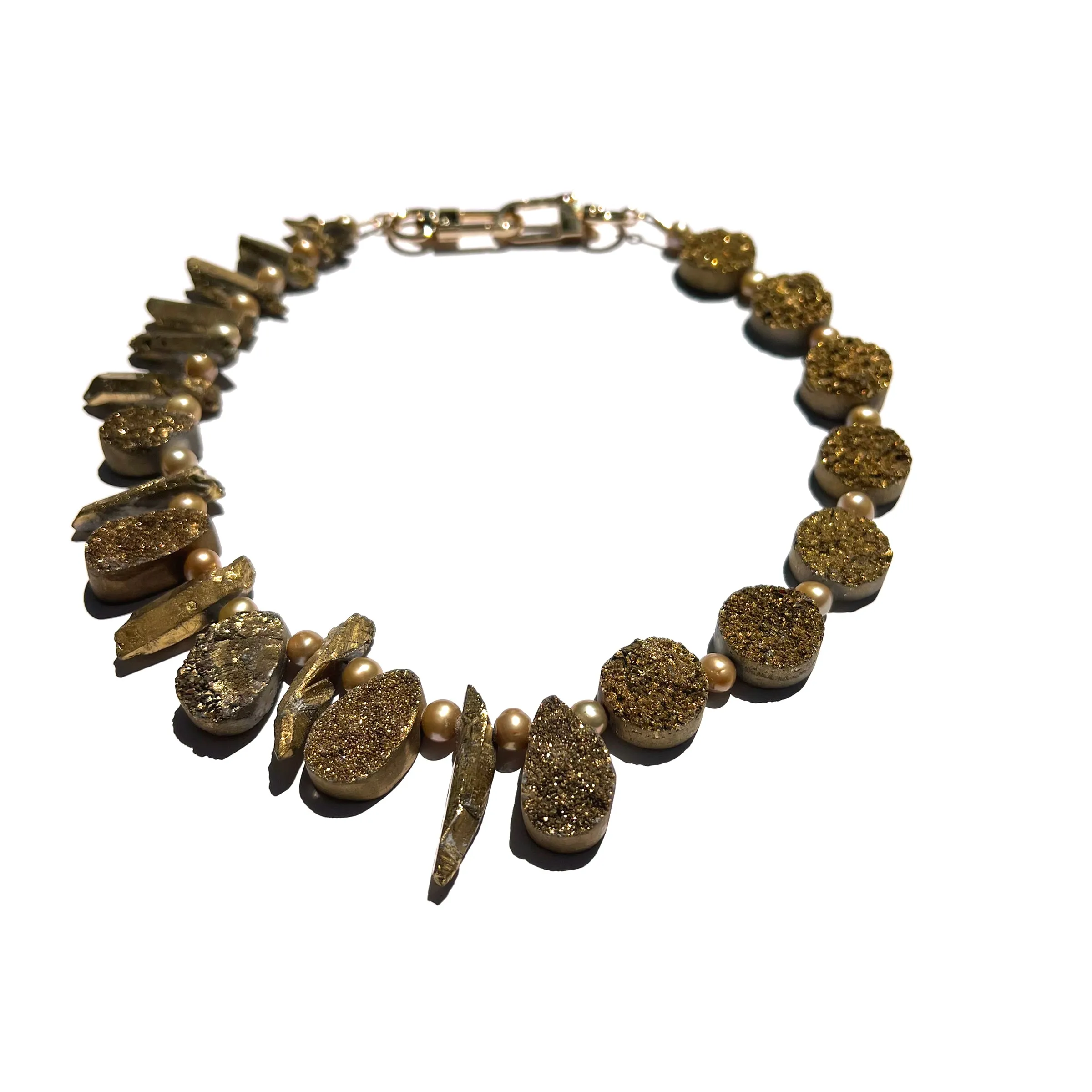 MPR x IMAGINARIUM: Gold Pearl Druzy Necklace