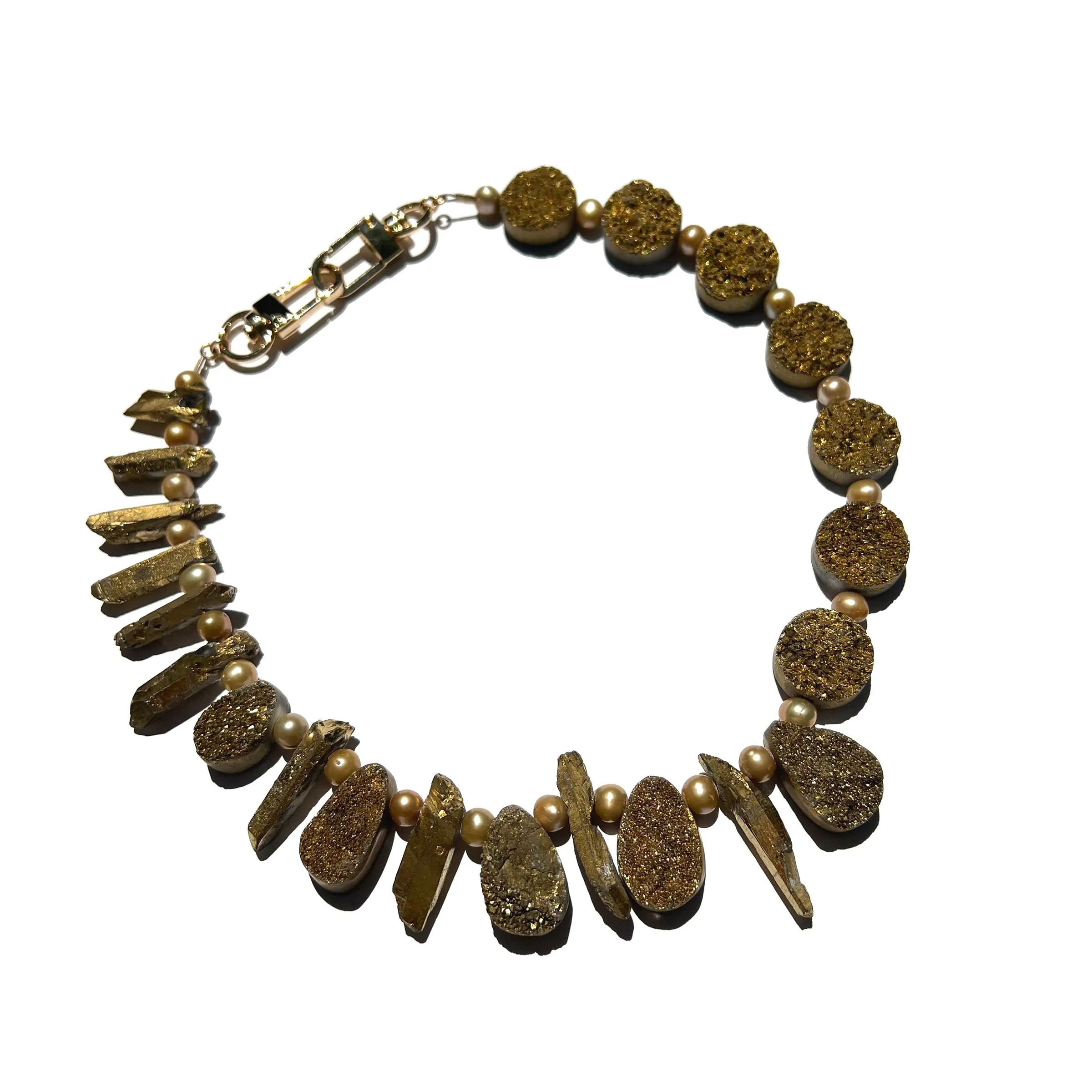 MPR x IMAGINARIUM: Gold Pearl Druzy Necklace