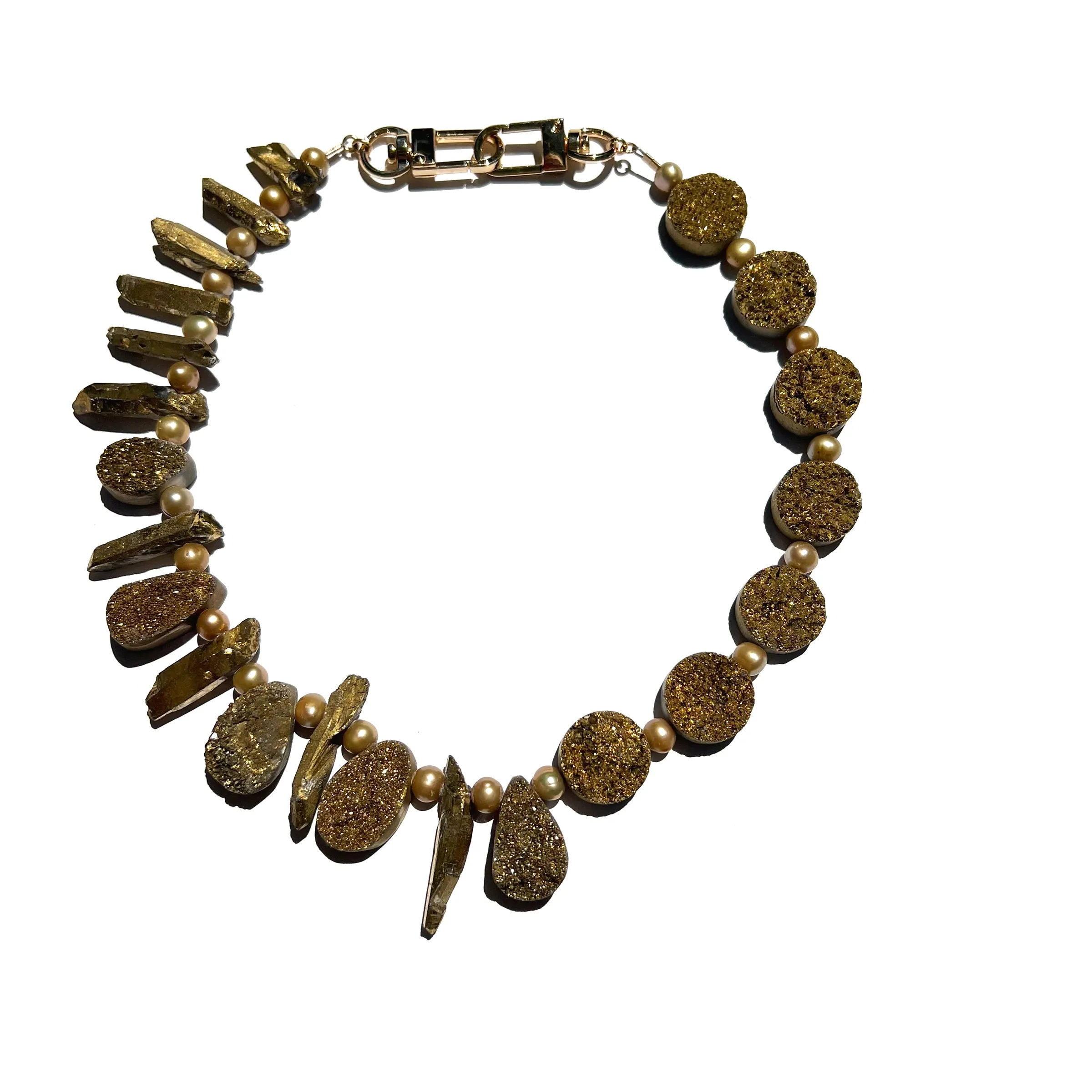 MPR x IMAGINARIUM: Gold Pearl Druzy Necklace