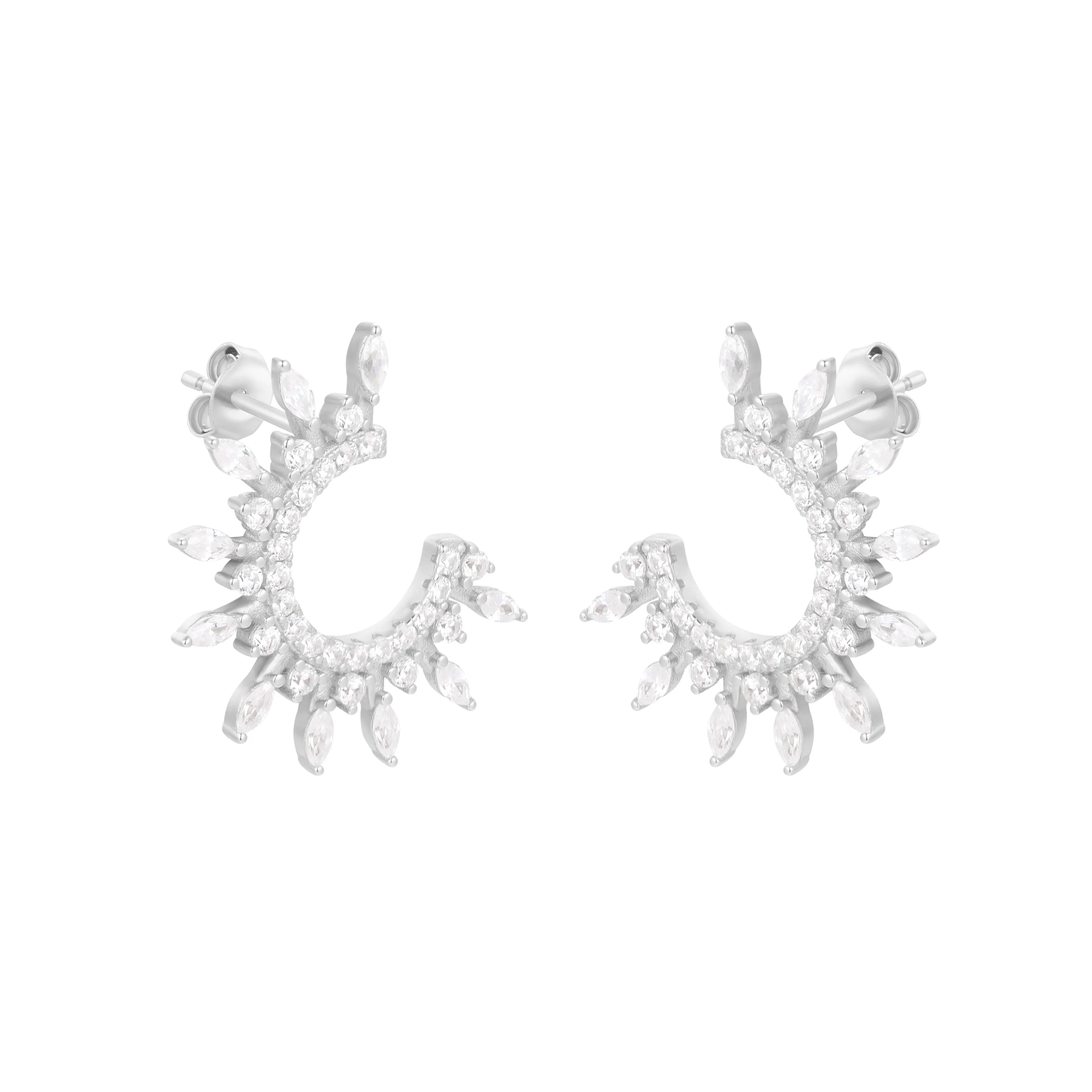 NALINA CRYSTAL SILVER EARRINGS