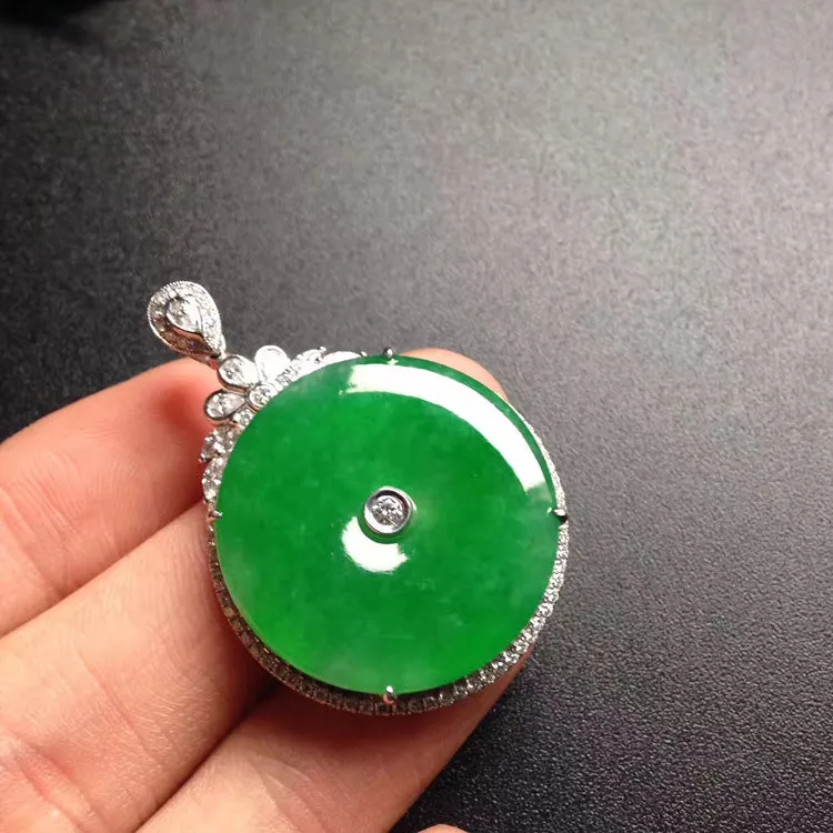 Natural Jade Pendant Jadeite Gold Pendant PT210