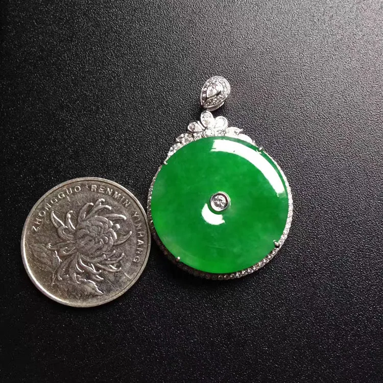 Natural Jade Pendant Jadeite Gold Pendant PT210
