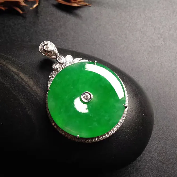 Natural Jade Pendant Jadeite Gold Pendant PT210
