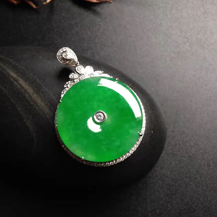 Natural Jade Pendant Jadeite Gold Pendant PT210