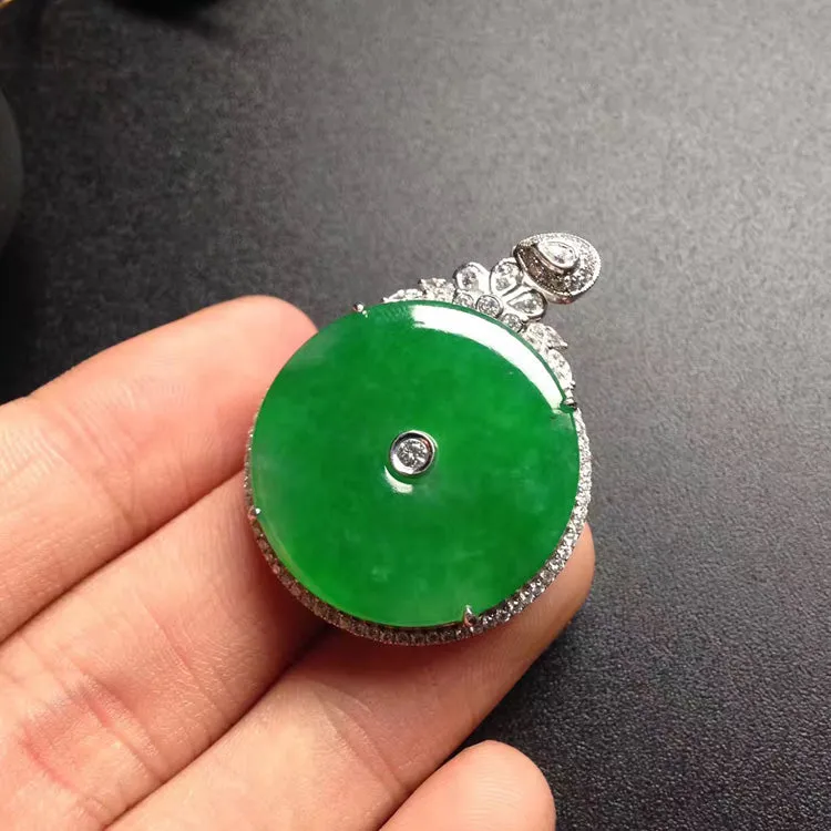Natural Jade Pendant Jadeite Gold Pendant PT210