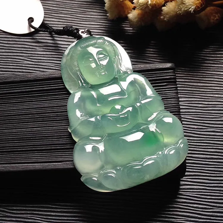 Natural Jade Pendant Jadeite Guan Yin Pendant PT469