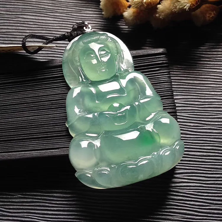 Natural Jade Pendant Jadeite Guan Yin Pendant PT469