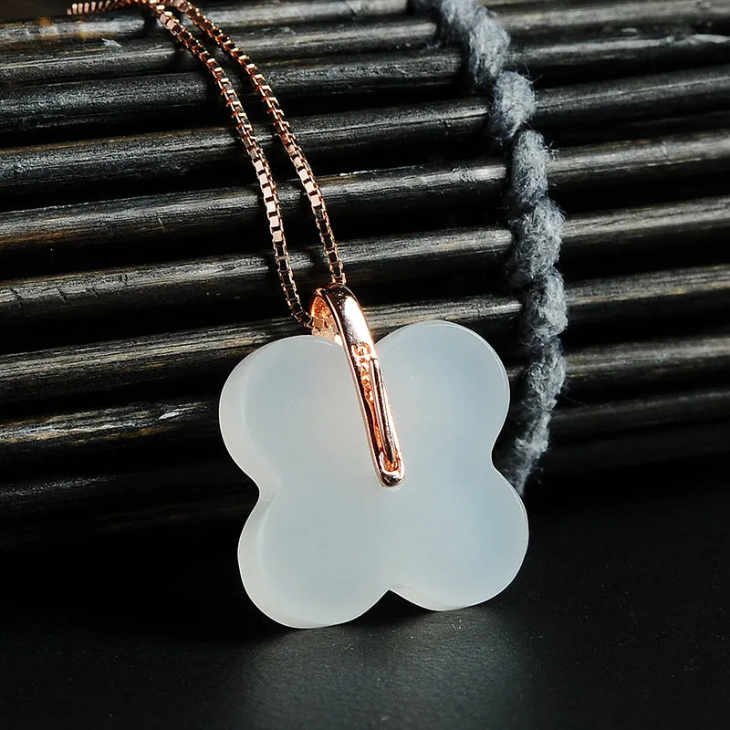 Natural Jade Pendant Nephrite Silver Pendant PT11