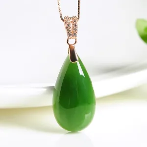 Natural Jade Pendant Nephrite Silver Pendant PT177