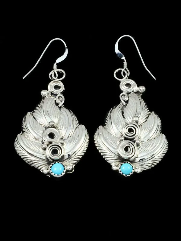 Navajo Sterling Silver Turquoise Dangle Earrings