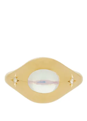 Palatial Ring with Diamonds in 14k