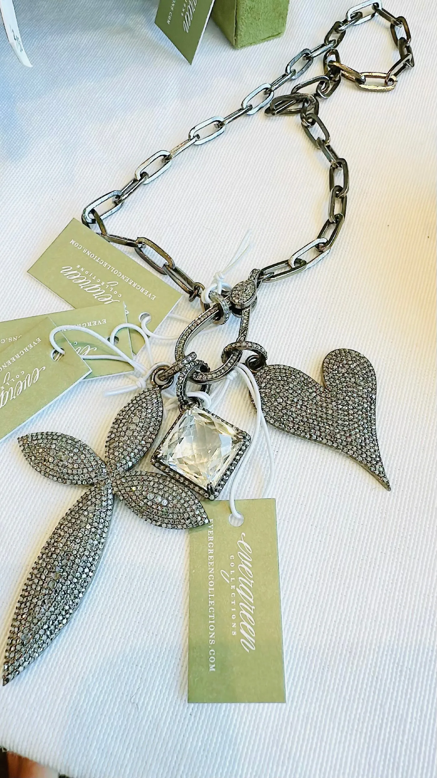 Pave Diamond and Gemstone Pendant |  Colors