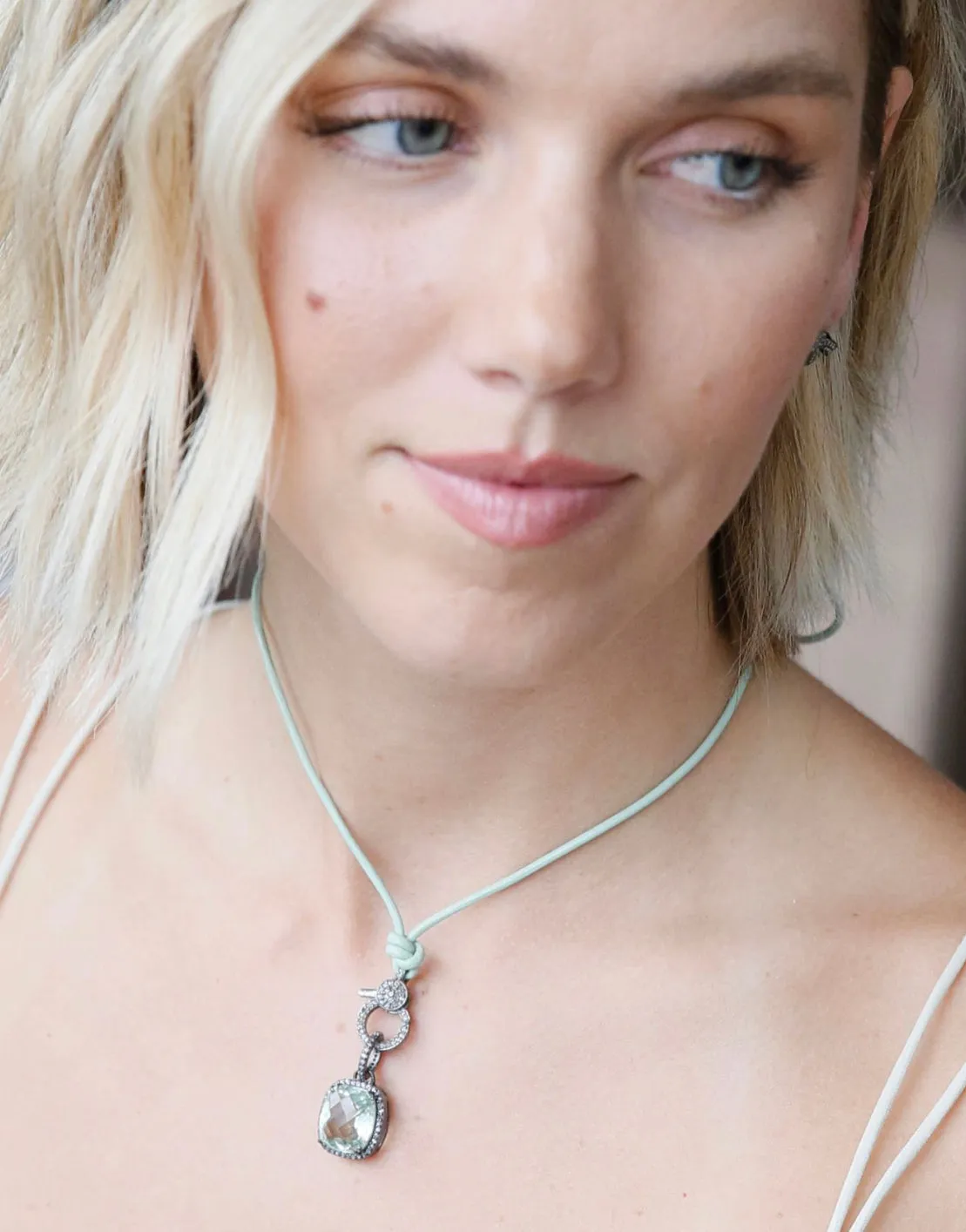 Pave Diamond and Gemstone Pendant |  Colors