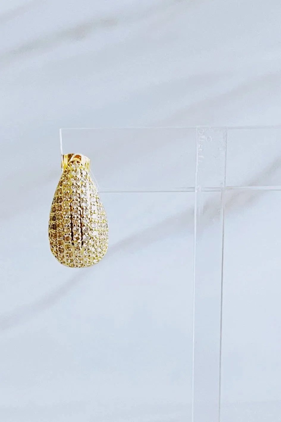 Paved Teardrop Stud Earrings