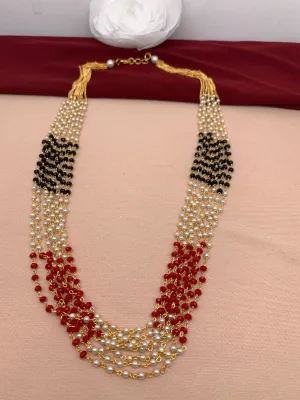 Pearl Bunch Multi Color 8 Line Necklace