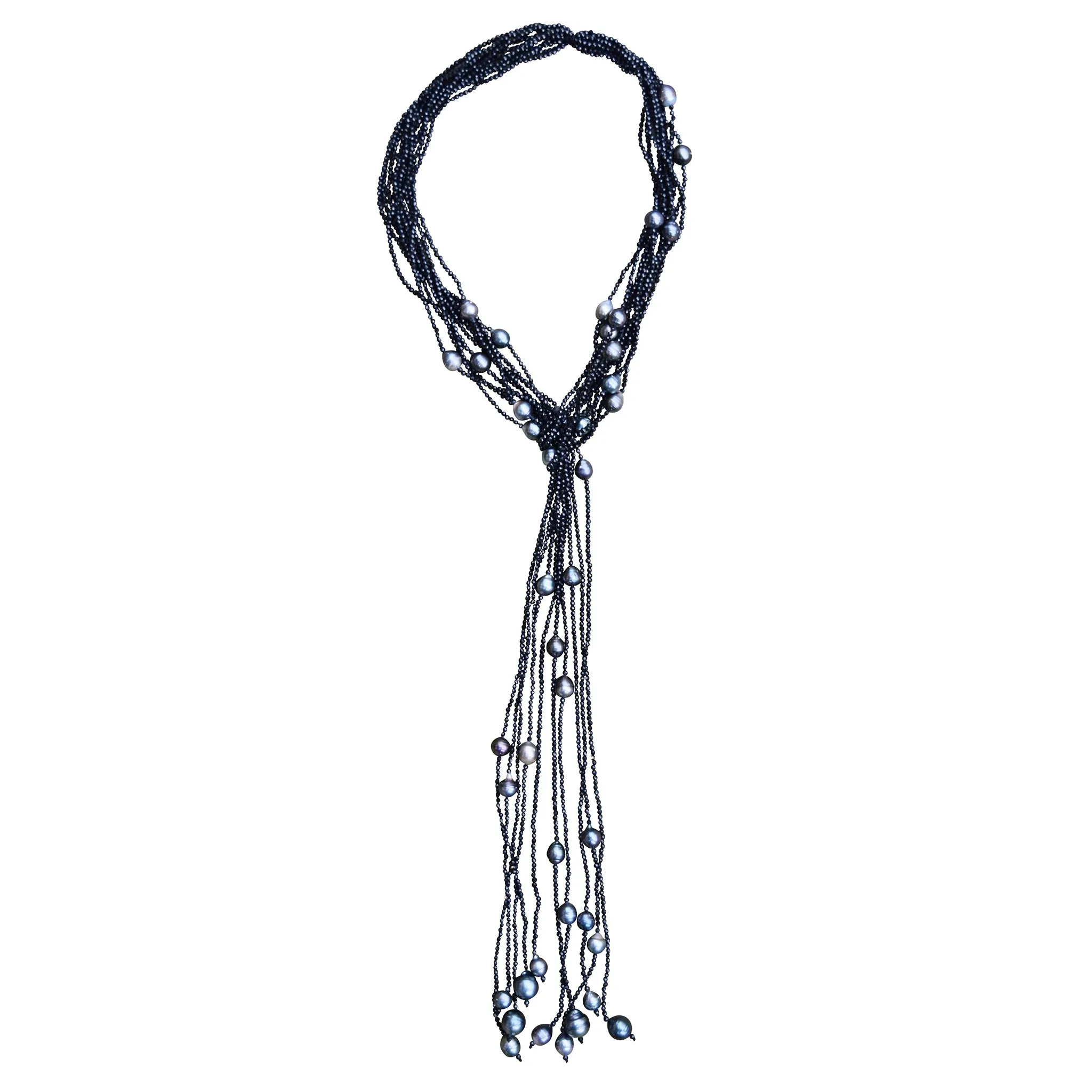 Pearl Spinel Lariat Necklace