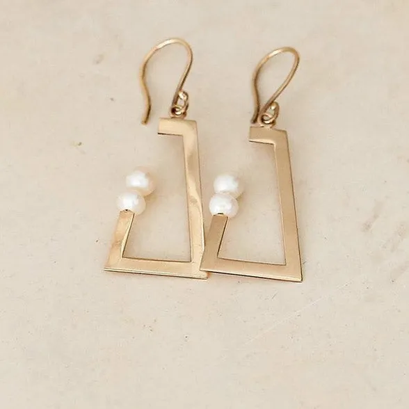 Pearl Stand Drop Earrings