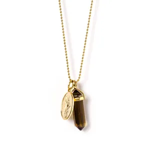 Pendant Necklace Gold | Smokey Quartz